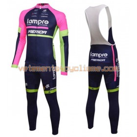 Tenue Cycliste Manches Longues et Collant à Bretelles 2016 Lampre-Merida N001