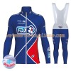 Tenue Cycliste Manches Longues et Collant à Bretelles Femme 2017 FDJ Hiver Thermal Fleece N002