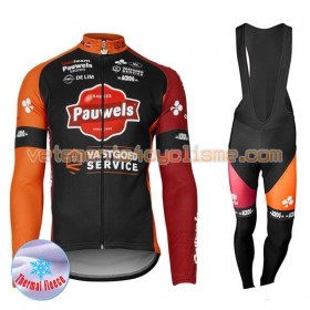 Tenue Cycliste Manches Longues et Collant à Bretelles 2017 Pauwels Sauzen-Vastgoedservice Hiver Thermal Fleece N001