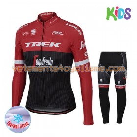 Tenue Cycliste Manches Longues et Collant Long Enfant 2017 Trek-Segafredo Hiver Thermal Fleece N001