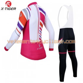 Tenue Cycliste Manches Longues et Collant à Bretelles Femme 2017 X-Tiger N009