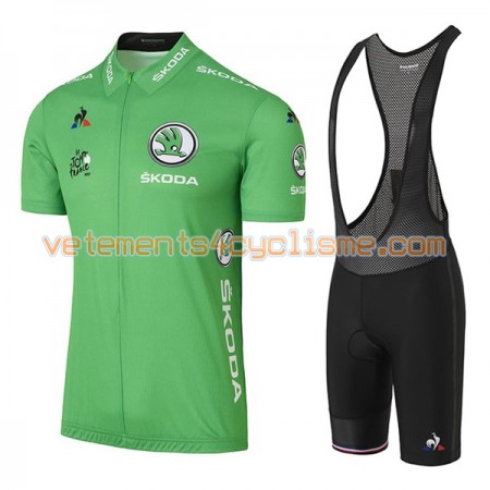 Tenue Cycliste Vert et Cuissard à Bretelles Femme 2017 Tour de France