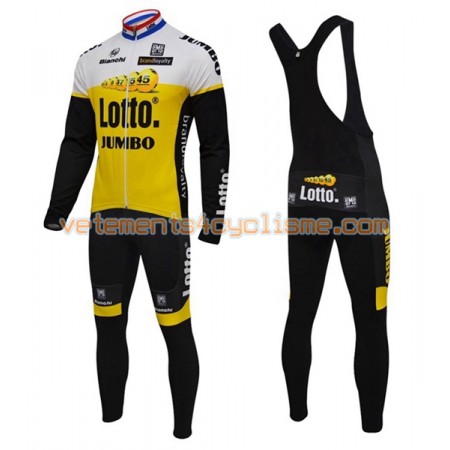 Tenue Cycliste Manches Longues et Collant à Bretelles 2016 LottoNL-Jumbo N001