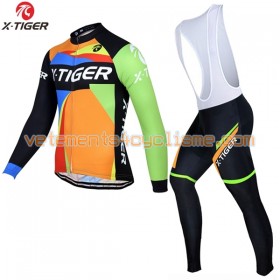 Tenue Cycliste Manches Longues et Collant à Bretelles 2017 X-Tiger N006