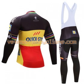 Tenue Cycliste Manches Longues et Collant à Bretelles Femme 2017 Quick-Step Floors N002