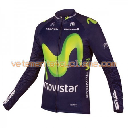 Maillot vélo 2016 Movistar Team Manches Longues N001