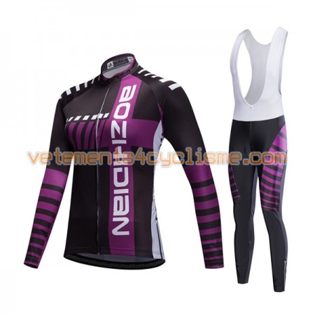 Tenue Cycliste Manches Longues et Collant à Bretelles Femme 2017 Aozhidian N002