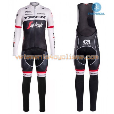 Tenue Cycliste Manches Longues et Collant à Bretelles 2016 Trek-Segafredo Hiver Thermal Fleece N001