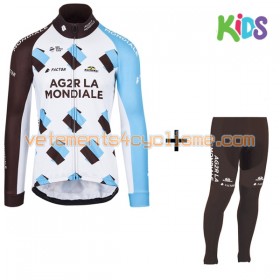 Tenue Cycliste Manches Longues et Collant Long Enfant 2017 AG2R La Mondiale N001