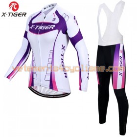 Tenue Cycliste Manches Longues et Collant à Bretelles Femme 2017 X-Tiger N004