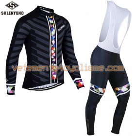Tenue Cycliste Manches Longues et Collant à Bretelles 2017 Siilenyond N029