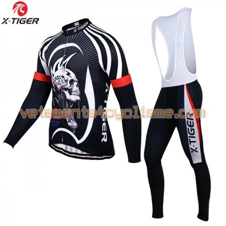 Tenue Cycliste Manches Longues et Collant à Bretelles 2017 X-Tiger N007