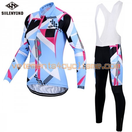 Tenue Cycliste Manches Longues et Collant à Bretelles Femme 2017 Siilenyond N004