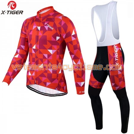Tenue Cycliste Manches Longues et Collant à Bretelles 2017 X-Tiger N010