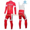 Tenue Cycliste Manches Longues et Collant à Bretelles 2016 Cofidis Pro Cycling Hiver Thermal Fleece N001