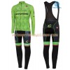 Tenue Cycliste Manches Longues et Collant à Bretelles 2016 Cannondale-Drapac Hiver Thermal Fleece N001
