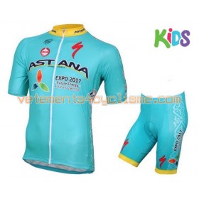 Tenue Cycliste et Cuissard à Bretelles Enfant 2016 Astana Pro Team N015
