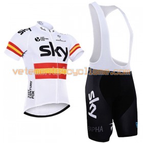 Tenue Cycliste et Cuissard à Bretelles 2016 Team Sky N011
