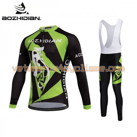 Tenue Cycliste Manches Longues et Collant à Bretelles 2017 Aozhidian N012