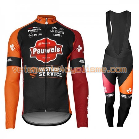 Tenue Cycliste Manches Longues et Collant à Bretelles 2017 Pauwels Sauzen-Vastgoedservice N001