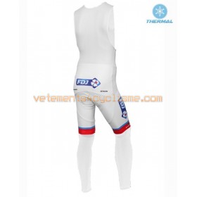 Collant à Bretelles 2016 FDJ Hiver Thermal Fleece N001
