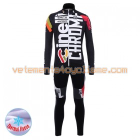 Tenue Cycliste Manches Longues et Collant à Bretelles 2017 Cinelli Chrome Hiver Thermal Fleece N001