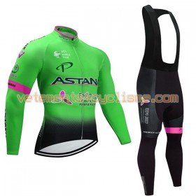 Tenue Cycliste Manches Longues et Collant à Bretelles Femme 2017 Astana Pro Team N002