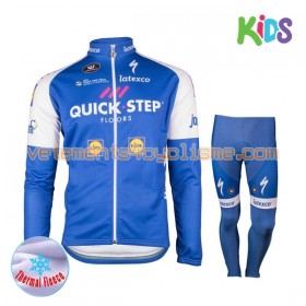 Tenue Cycliste Manches Longues et Collant Long Enfant 2017 Quick-Step Floors Hiver Thermal Fleece N001