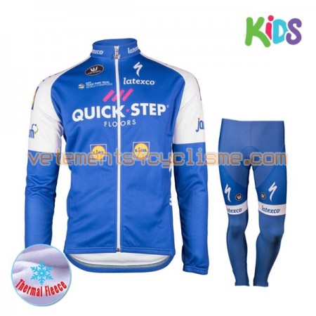 Tenue Cycliste Manches Longues et Collant Long Enfant 2017 Quick-Step Floors Hiver Thermal Fleece N001