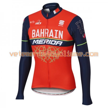 Maillot vélo 2017 Bahrain Merida Manches Longues N001