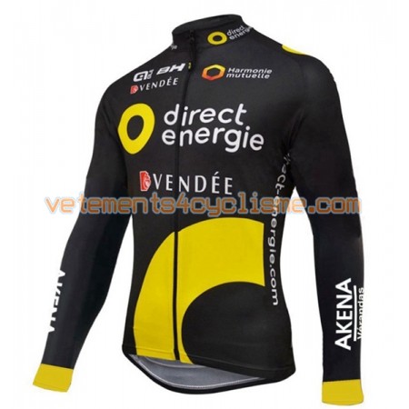 Maillot vélo 2016 Direct Energie Manches Longues N001