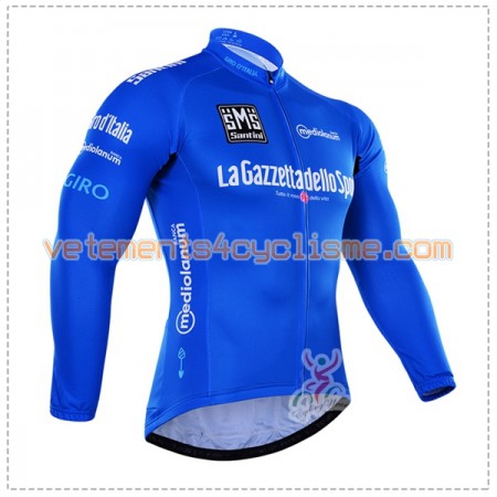 Maillot vélo Bleu 2016 Giro dItalia Manches Longues