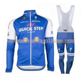 Tenue Cycliste Manches Longues et Collant à Bretelles Femme 2017 Quick-Step Floors N001