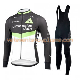 Tenue Cycliste Manches Longues et Collant à Bretelles 2017 Dimension Data N001