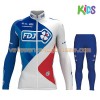 Tenue Cycliste Manches Longues et Collant Long Enfant 2017 FDJ N001