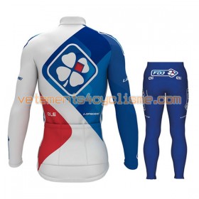 Tenue Cycliste Manches Longues et Collant Long Enfant 2017 FDJ N001