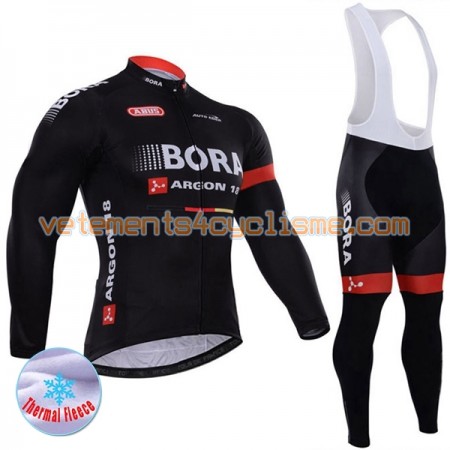Tenue Cycliste Manches Longues et Collant à Bretelles 2017 Bora-Hansgrohe Hiver Thermal Fleece N003