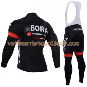 Tenue Cycliste Manches Longues et Collant à Bretelles 2017 Bora-Hansgrohe Hiver Thermal Fleece N003
