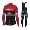 Tenue Cycliste Manches Longues et Collant à Bretelles Femme 2017 Trek-Segafredo Hiver Thermal Fleece N001