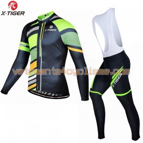 Tenue Cycliste Manches Longues et Collant à Bretelles 2017 X-Tiger N011