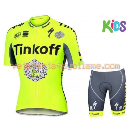 Tenue Cycliste et Cuissard à Bretelles Enfant 2016 Tinkoff N012