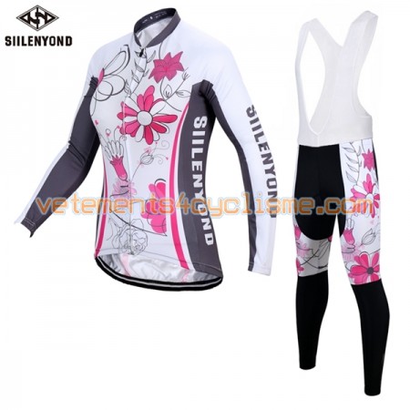 Tenue Cycliste Manches Longues et Collant à Bretelles Femme 2017 Siilenyond N006