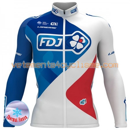 Maillot vélo 2017 FDJ Hiver Thermal Fleece N001