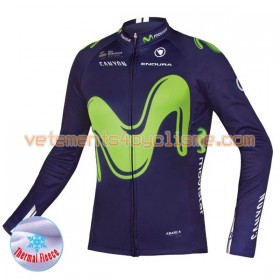 Maillot vélo 2017 Movistar Team Hiver Thermal Fleece N001
