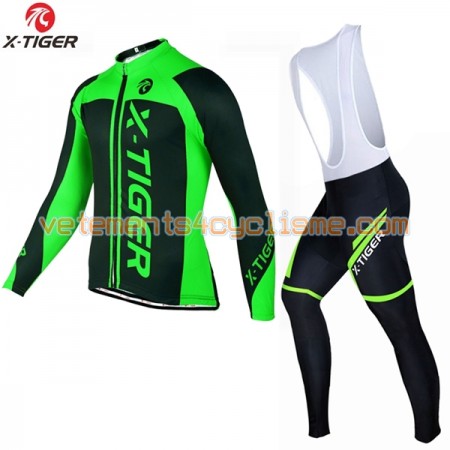 Tenue Cycliste Manches Longues et Collant à Bretelles 2017 X-Tiger N001