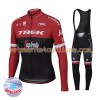 Tenue Cycliste Manches Longues et Collant à Bretelles 2017 Trek-Segafredo Hiver Thermal Fleece N001
