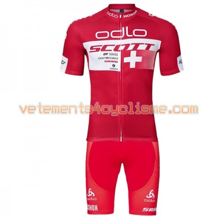 Tenue Cycliste et Cuissard à Bretelles 2017 Scott Sram Championnats de Suisse