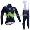 Tenue Cycliste Manches Longues et Collant à Bretelles 2017 Movistar Team N001