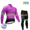 Tenue Cycliste Manches Longues et Collant Long Enfant 2017 Astana Pro Team Hiver Thermal Fleece N003