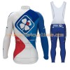 Tenue Cycliste Manches Longues et Collant à Bretelles Femme 2017 FDJ Hiver Thermal Fleece N001